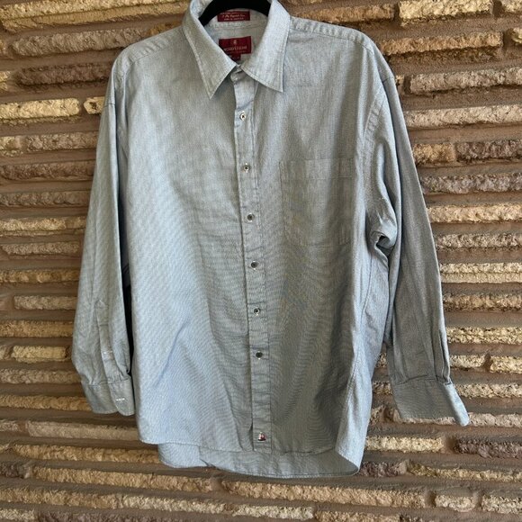 Nordstrom Vintage Men’s Gray  2 Ply Pinpoint Cotton Classic Fit Shirt 16.5 - Picture 7 of 9